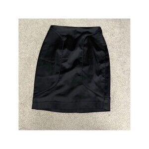 Forever 21 Black silky Pencil Skirt small Contour Seaming NWT purple label A0